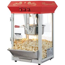 VEVOR Popcorn Maker, 850W Popcorn Popper Machine, 8 Oz Kettle Makes 48 Cups per Batch, Countertop Popcorn Maker with Tempered Glass, Includes 4 S VEVOR Popcorn Maker, 850W Popcorn Popper Machine, 8 Oz Kettle Makes 48 Cups per Batch, Countertop Popcorn Maker with Tempered Glass, Includes 4 S