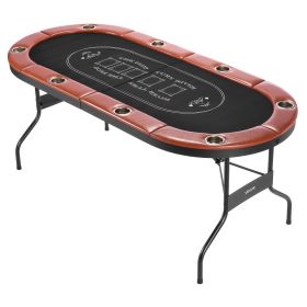 VEVOR Foldable Poker Table, 8 Player 72 in Folding Casino Leisure Table with Padded Rails and Cup Holders VEVOR Foldable Poker Table, 8 Player 72 in Folding Casino Leisure Table with Padded Rails and Cup Holders
